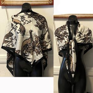 Florence Broadhurst Birds of Paradise Silk Triangle Scarf Pre-Pro Sample : RARE